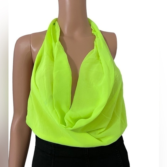 Double Zero Lime Green One Piece Backless Halter Top - Picture 2 of 13